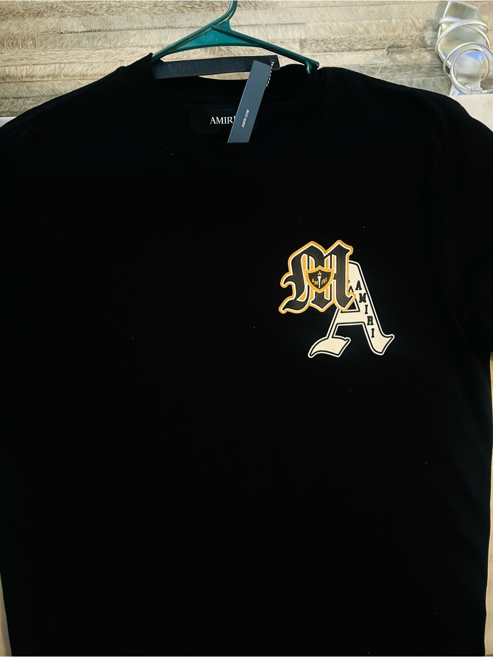AMIRI Black Varsity Patch Tee
